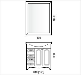Тумба под раковину Corozo Классика 80см белый SD-00000351